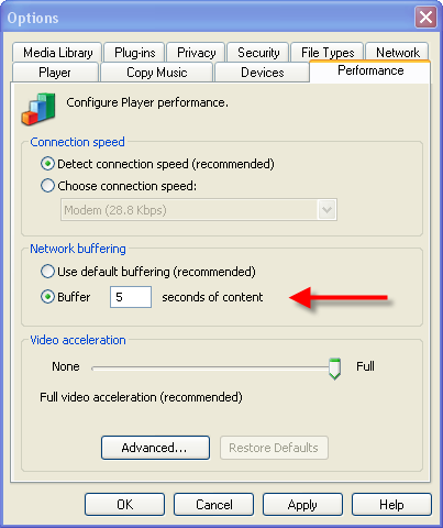 Change your buffer settings to speed up slow video streaming
