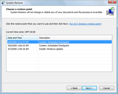 System Restore step 5 System Restore step 5