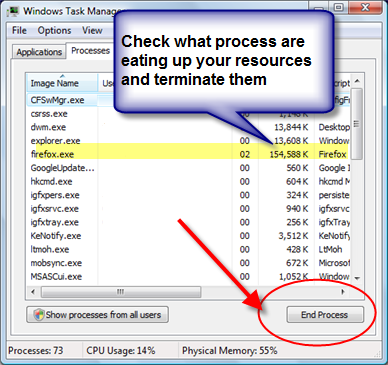 Computer froze? Check task manager Computer froze? Check task manager